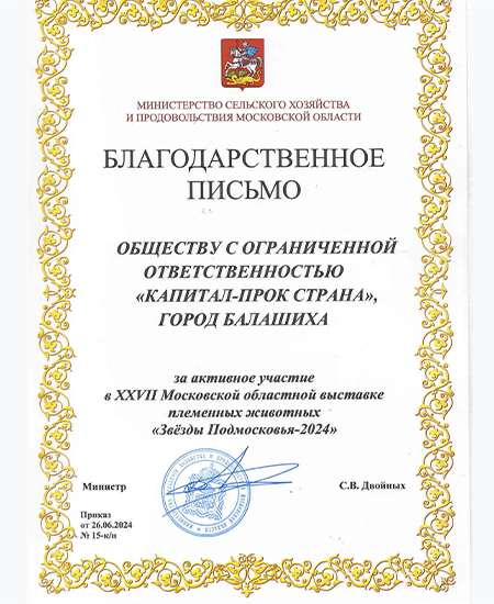 Звезды Подмосковья Благодарность, 2024г. Звезды Подмосковья Благодарность, 2024г.