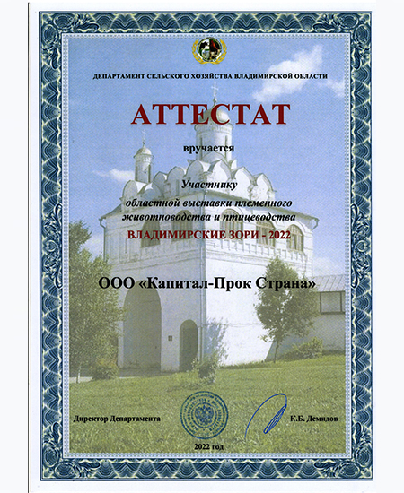 Аттестат "Владимирские Зори", 2022г Аттестат "Владимирские Зори", 2022г