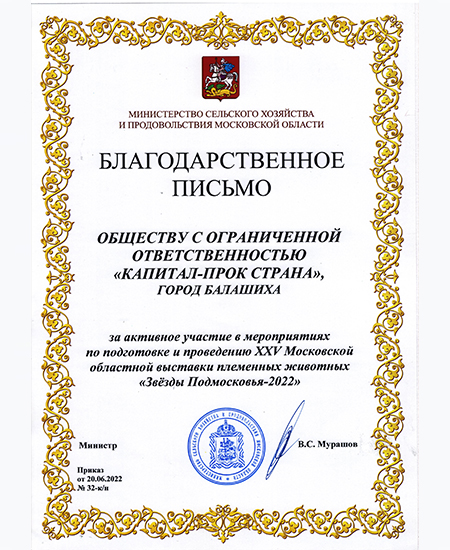 Звезды Подмосковья Благодарность, 2022г. Звезды Подмосковья Благодарность, 2022г.